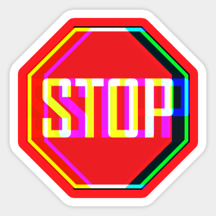 Psychedelic Stop Sign Sticker